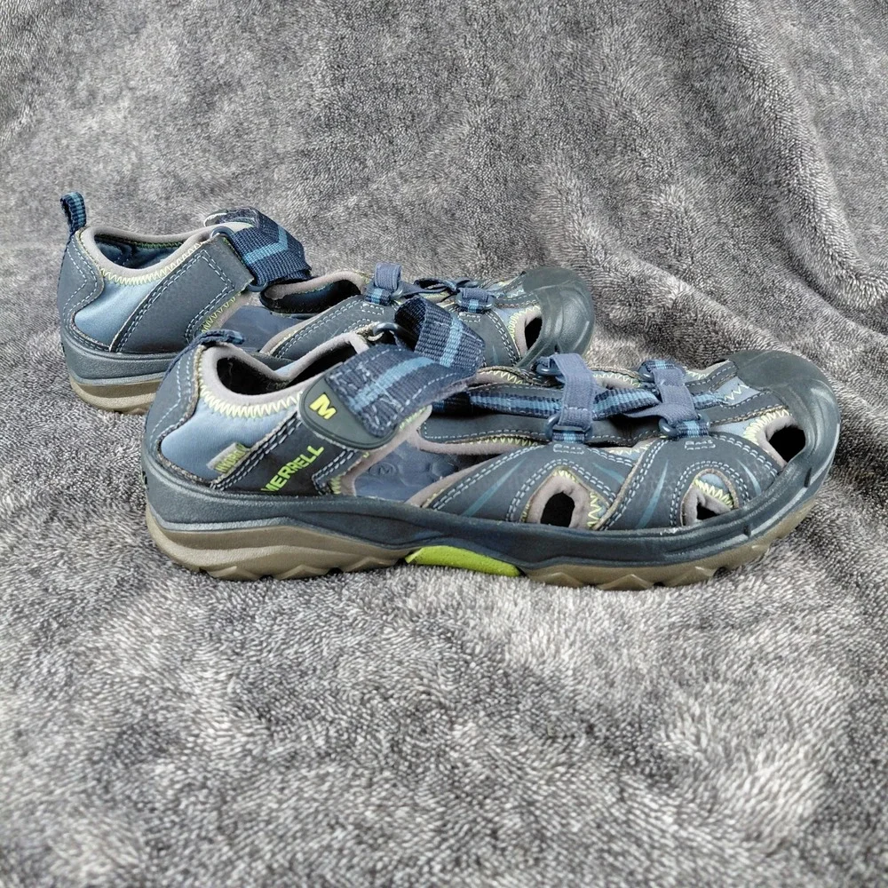 Merrell Hydro Hiker Boys Sandal Size 4W Blue Hook‎ and Loop Water Shoes